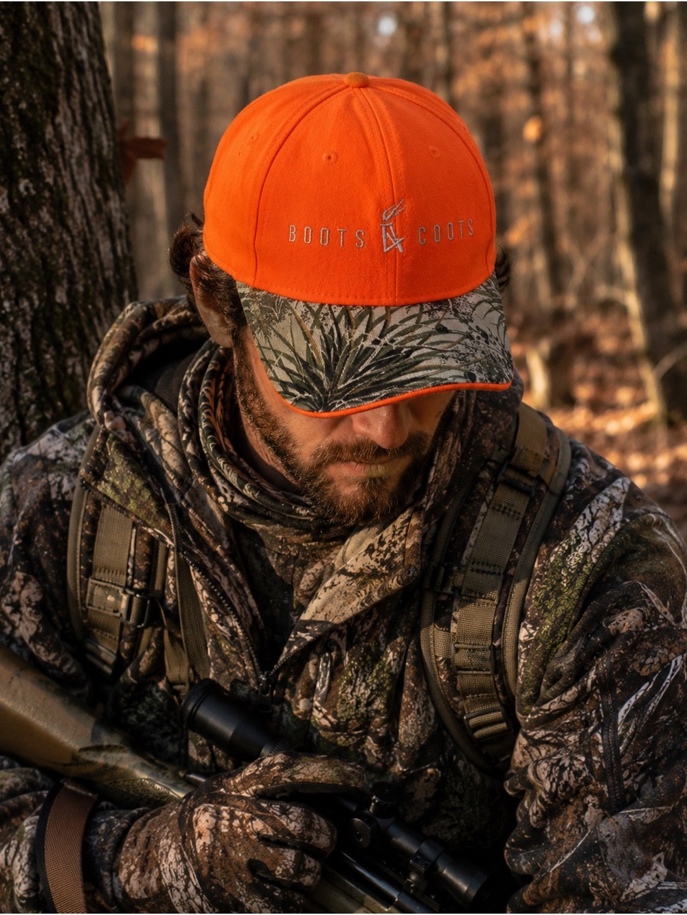 Orange Camo Hunting Hat Cap Adjustable GameGuard Outdoor
